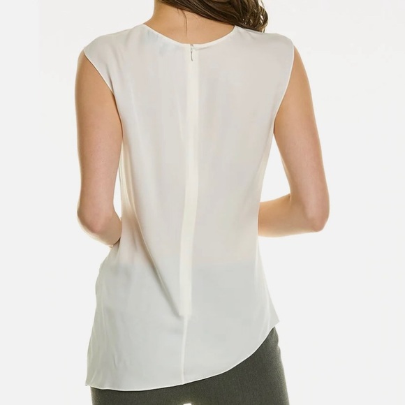THEORY Theory twisted silk top in white size P new with tag MSRP$130 - Picture 4 of 5